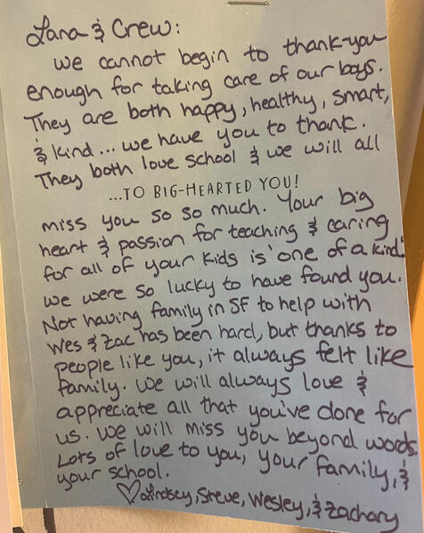 Untitled Parent testimonial about a second-home experience