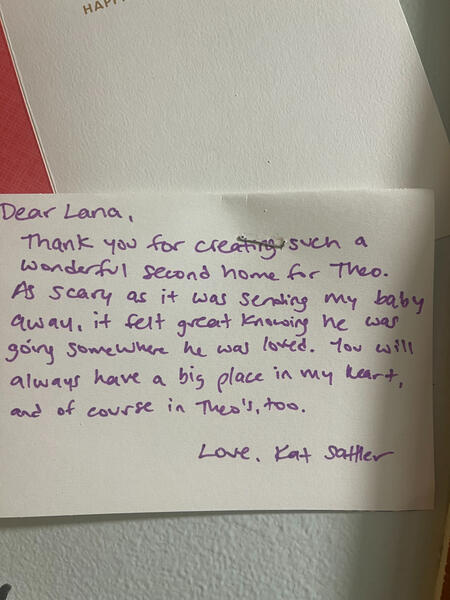 Untitled Parent testimonial about Lana’s loving daycare