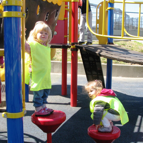 Untitled Children exploring playground equipment at a local San Francisco park