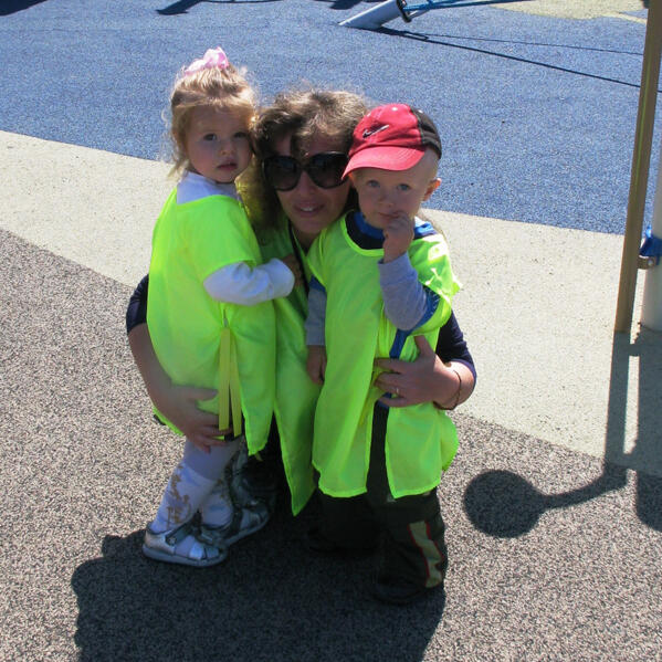 Untitled Lana with children during a field trip