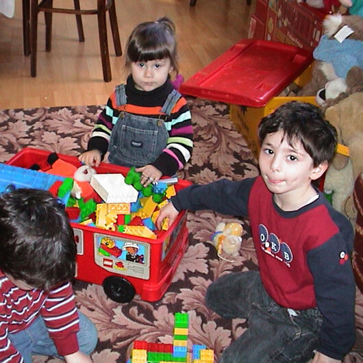 Untitled Children building with blocks during playtime