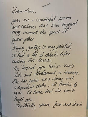 Untitled Parent testimonial about a child’s growth and independence
